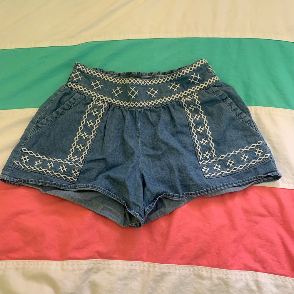 embroidered shorts